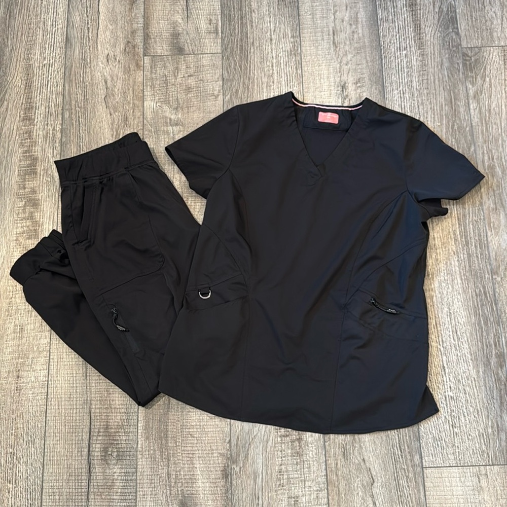 Ava Therese Black scrub set joggers